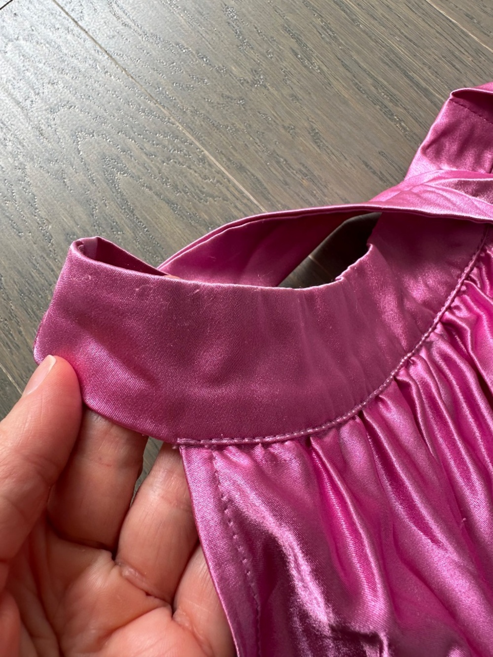 L'IDEE Renaissance Split Gown Halter Pleated Pink Satin Maxi Dress AU 10 / US 6 - Picture 5 of 11